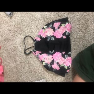 a high neck bathing suit top